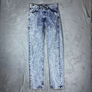 VTG Levis 505 Orange Tab Fade Acid Bleach Made In USA Jeans 30x34 (Fits 28x34)